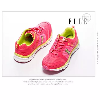 ELLE active 俏麗潮流。異材質混搭運動休閒鞋_桃36桃色