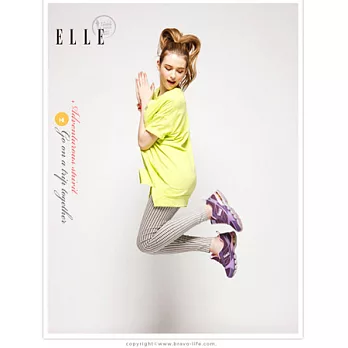 ELLE active 亮彩潮流。異材質混搭運動休閒鞋_紫36紫色