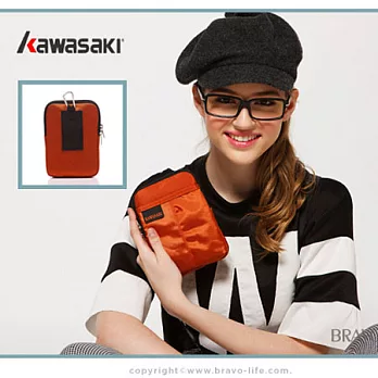 KAWASAKI -MIT PDA罝物袋。適用手機5吋桔色