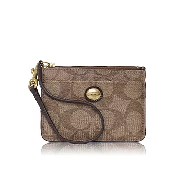 COACH 簡約造型鑰匙圈/零錢包_咖啡色