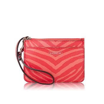 COACH 簡約造型鑰匙圈/零錢包_橘色