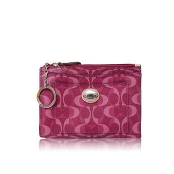 COACH 簡約造型鑰匙圈/零錢包_桃紫色