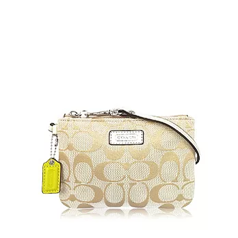 COACH 小款手拿包_卡其/白色