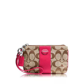 COACH 小款手拿包_卡其/桃紅色