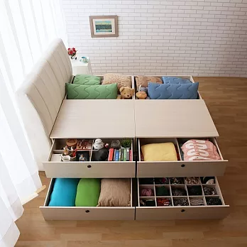 【契斯特】雙層收納抽屜床底-加大英倫白