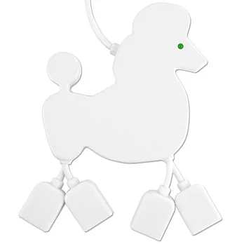 《KIKKERLAND》貴賓狗USB集線器(白)