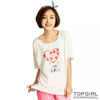 【TOP GIRL】點點心光圓領上衣-女S簡約白