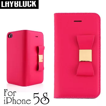 LAYBLOCK Ribbon Classic iPhone5/5S 手工真皮蝴蝶結保護套-粉