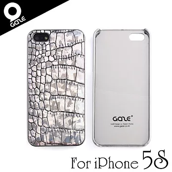 Gaze Hologram Croco iPhone5/5S 銀鑽漆鱷紋手工真皮背蓋保護殼