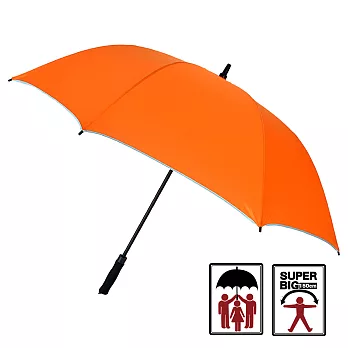 【2mm】巨無霸大傘面_高爾夫背帶防風直傘(橙色)