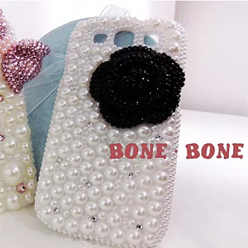 [BONE。BONE ]三星Samsung S3手機背蓋殼。簡單大方黑色山茶花-黑色#047