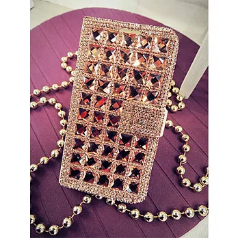 [BONE。BONE ]三星Samsung Note2手機保護皮套。簡單時尚方塊水晶鑲鑽-香檳色#001香檳色