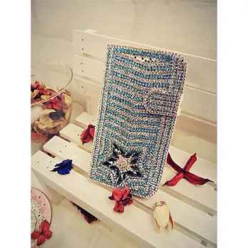 [BONE。BONE ]三星Samsung Note2手機保護皮套。繽紛閃亮星星造型-藍色#012