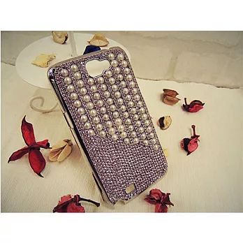 [BONE。BONE ]三星Samsung Note2手機背蓋殼。流星雨珍珠-紫色#042