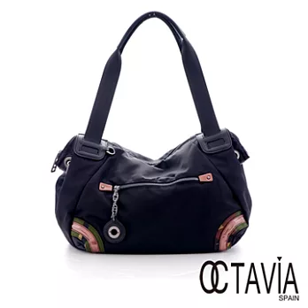 【Octavia 8 】尼龍大包 迷彩邊兒率性大方包 - 大大黑大大黑