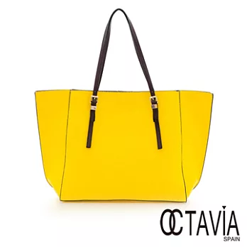 【Octavia 8 】母子包 靚彩雙配色托特包 - 亮黃亮黃