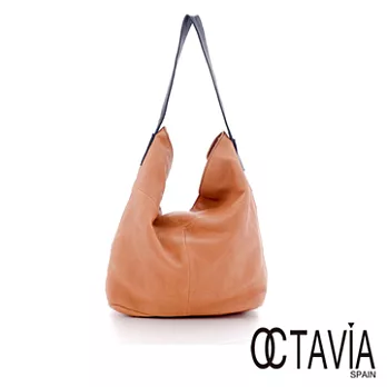 【Octavia 8 真皮】水洗軟牛皮 法國味兒軟袋式肩背包 - 隨性咖隨性咖