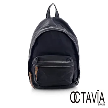 【Octavia 8 真皮】復古仿舊後背包 流浪之歌時光後背包 - 石墨黑石墨黑