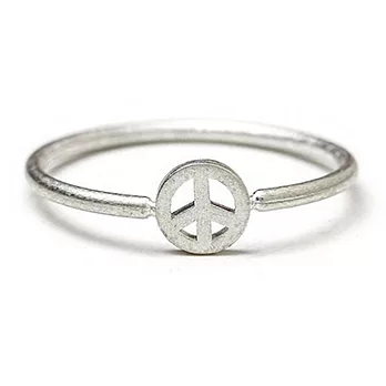 Dogeared 和平 Peace 銀色戒指 附原廠盒