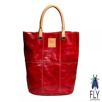 【Fly London】 - AGE手工植染油蠟牛皮手提長袋 - 大膽紅大膽紅