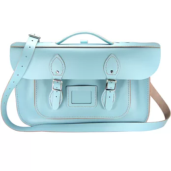 【The Leather Satchel Co.】15吋 英國手工牛皮劍橋包 手提包 肩背包 後背包多功能三用包 精湛工藝 新款磁釦設計方便開啟(寶貝藍)