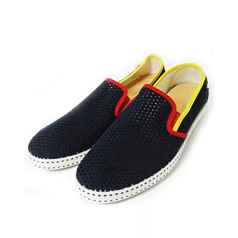 Rivieras 20° 20度 編織 懶人鞋 深藍-黃紅邊 男鞋 休閒鞋42黃紅邊