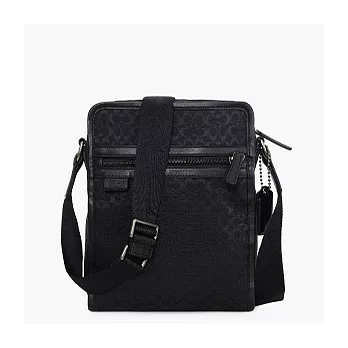 COACH Men’s Bags 緹花織布皮飾邊(斜)肩背/飛行員/多功能包_ 黑色