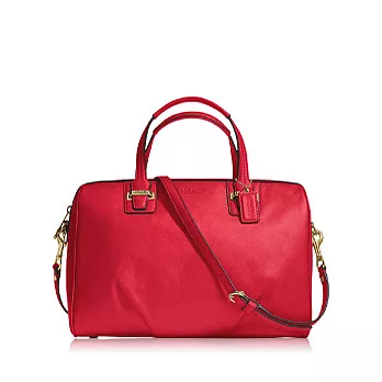 COACH 高質感皮革肩背兩用波士頓包_紅色