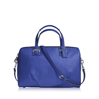 COACH 高質感皮革肩背兩用波士頓包_藍色