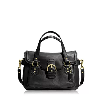 COACH 高質感皮革肩背兩用 馬鞍包_黑色