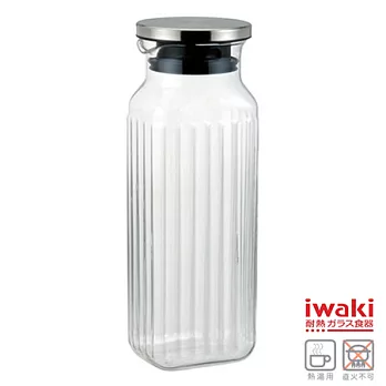 【iwaki】耐熱玻璃水壺 1L(方型款)