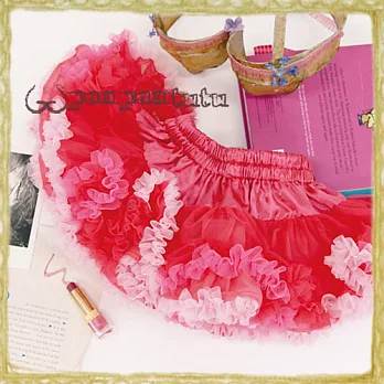 Panpantutu 雙面芭蕾舞裙-時尚桃紅S