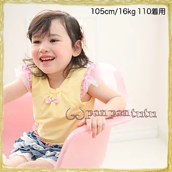 Panpantutu 小精靈短紗袖上衣-黃M-90