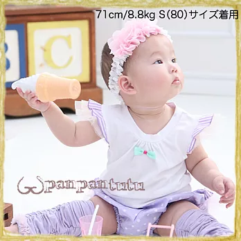 Panpantutu 小精靈短紗袖上衣-白M-90