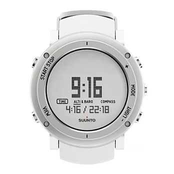 【SUUNTO】Core Alu Pure White 多國語言登山錶.自助旅行錶,具高度計.指北針.氣壓計.釣魚錶 (白 SUSS018735000)