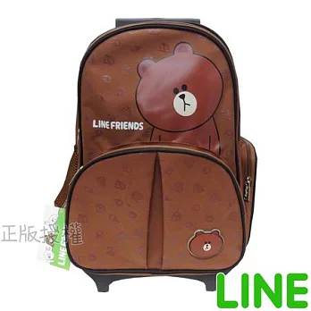 【LINE FRIENDS】㊣版授權 精緻分離式拉桿後背書包(三款)咖啡色熊大款