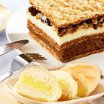 【拿破崙先生】拿破崙蛋糕-經典原味2盒+冰心牛奶軟法麵包2條
