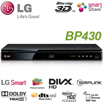 LG 3D Smart藍光DVD多媒體播放機(BP430)＊內附HDMI線