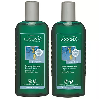 【即期品】LOGONA 金合歡蜂蜜洗髮精 敏感頭皮適用 250ml 2入組