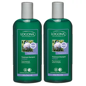 【即期品】LOGONA 杜松抗屑調理洗髮精 頭皮屑困擾適用 250ml 2入組