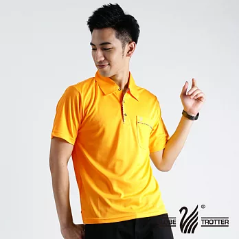 【遊遍天下】MIT台灣製男款抗UV涼爽吸濕排汗機能POLO衫(S112)M金黃