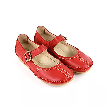 ◤Green Phoenix◥淺口縫線真皮減壓休閒鞋22.5紅色