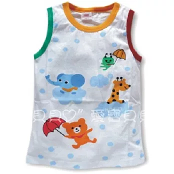 可愛動物.車車無袖上衣 無袖背心 汗衫 內衣 T恤 上衣(白色動物)90白色動物