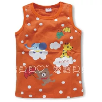 可愛動物.車車無袖上衣 無袖背心 汗衫 內衣 T恤 上衣(橘色動物)90橘色動物