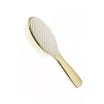 【UH】Janeke亞尼佳 - 抗靜電按摩橢圓梳亮金(小)-白色
