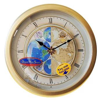 【RHYTHM 麗聲鐘】世界地圖音樂報時鐘 (4MH754WD18)