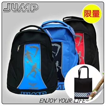 【JUMP】將門 書包+補習袋-多功能反光後背款(三色)藍色