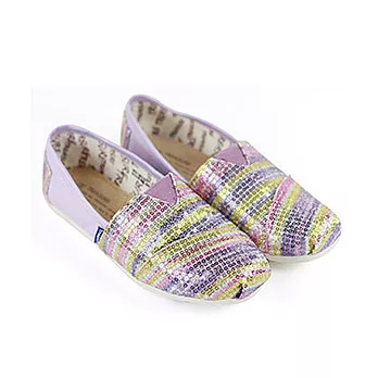 ◤Green Phoenix◥璀璨七彩亮片帆布懶人休閒鞋35紫色