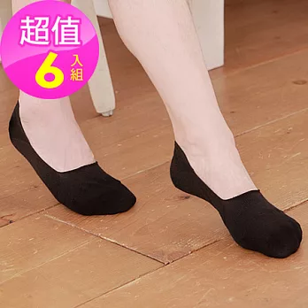 【夢娜】後跟止滑隱形無束縛低口襪-6雙入(共四色)黑色