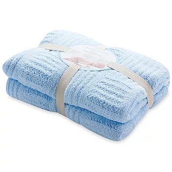 【奇哥】立體格紋柔舒毯 - 大 (4色選擇)藍色